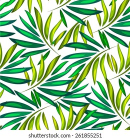 seamless pattern of palm leaves
