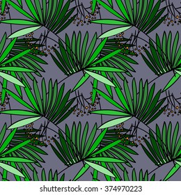 Seamless pattern with palm  leaves 