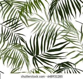Seamless pattern, palm leaves