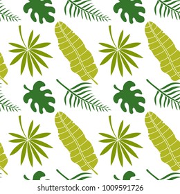 Seamless pattern with palm leaves. Background texture. Wallpaper