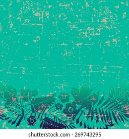 Seamless pattern with palm leaves border.