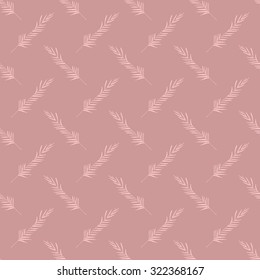 Seamless pattern of palm leaves in different directions branch gently red brick
