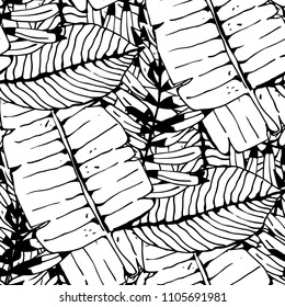 Seamless pattern with palm leaves. Floral background. Nature print. Fabric design