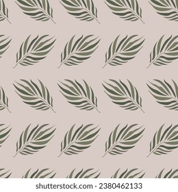 Seamless pattern with palm leaves. Hand drawn vector illustration.