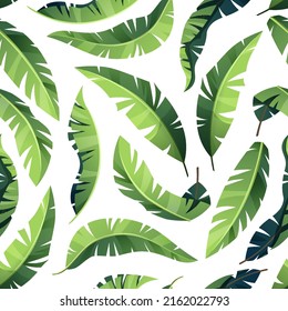 Seamless pattern with palm leaves on a white background. Tropic, exotic plant. Texture for fabric, wallpaper, paper