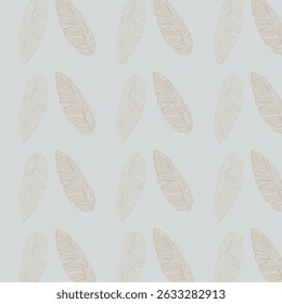 Seamless pattern with palm leaves on black background