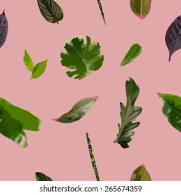 Seamless pattern with palm leaves, Tropical background