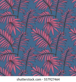 Seamless pattern of the palm tree. Beautiful floral pattern. Summer cute vector illustration. For the backpack, carrying case, bags, wrapping paper, background for the site, wallpaper, textiles