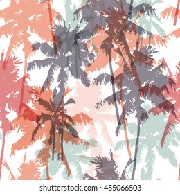 Seamless pattern with palm trees
