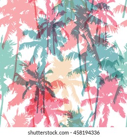 Seamless pattern with palm trees