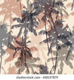 Seamless pattern with palm trees