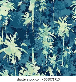 Seamless pattern with palm trees