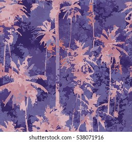 Seamless pattern with palm trees