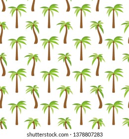 Seamless Pattern with palm trees. Colorful summer background. Vector illustration
