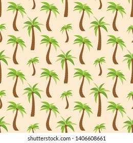 Seamless Pattern with palm trees. Colorful summer background. Vector illustration