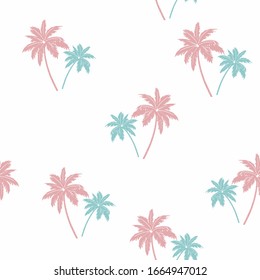 Seamless pattern of palm trees. silhouette palm trees pattern with trendy colour.