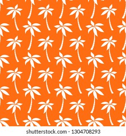 Seamless pattern with palm trees silhouettes. Nature print. Background texture, Fabric design, wallpaper