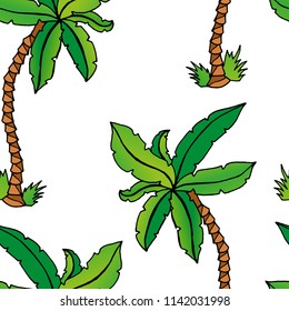
Seamless pattern from palm trees. Vector illustration of a tropical palm tree seamless pattern. Hand drawn palm.