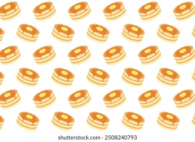 seamless pattern with pancakes with butter and maple syrup for banners, cards, flyers, social media wallpapers, etc.