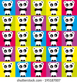 Seamless pattern with panda