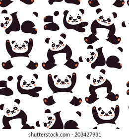 Seamless pattern with panda