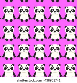 Seamless pattern with panda bear vector illustration