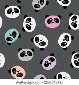 Seamless pattern with panda. Cute background for textile, fabric, stationery, kids, pajamas and other design.