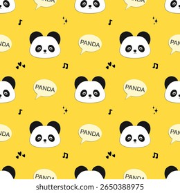 seamless pattern with panda, fabric patterns, gift wrapping paper, phone case, notebook cover 