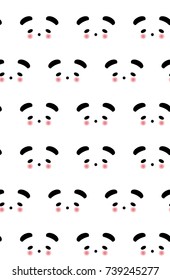 Seamless pattern with panda faces