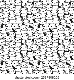 seamless pattern panda yellow background print modern