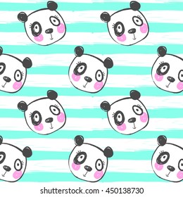 Seamless pattern pandas 