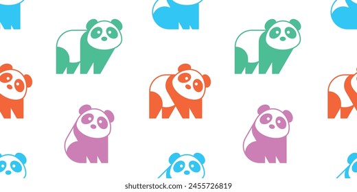 Patrón sin costuras con pandas. aislado sobre fondo blanco
