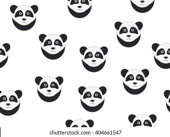 Seamless pattern with pandas. Vector illustration.