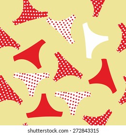 Seamless pattern panties woman. Vector illustration