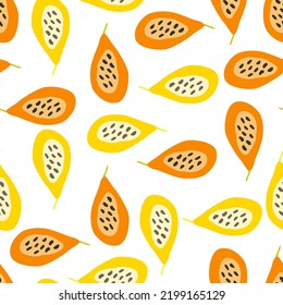 patrón impecable con papayas. Fondo de adorno de papaya. Fondo de frutas. Diseño para tela, imprenta textil, papel envolvente, productos textiles de cocina, cubierta. Ilustración del vector