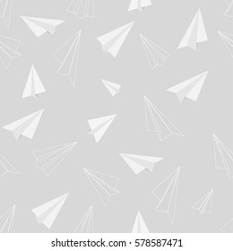 Seamless pattern of paper air plane