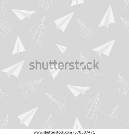 Seamless pattern of paper air plane