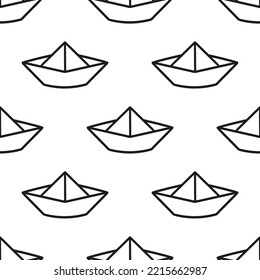 Seamless pattern with paper boats.