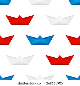 Seamless pattern with paper boats