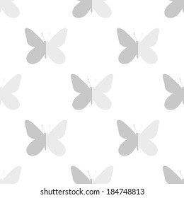 Seamless pattern of paper butterflies. Vector background