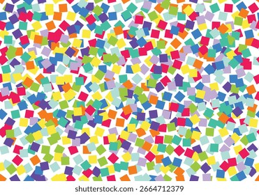 Seamless pattern with Paper Confetti Squares Falling. Holiday background. Vector illustration of colorful confetti flying through the air