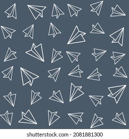 Seamless pattern with paper plane. Origami planes pattern. Paper airplane.