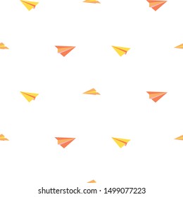 Seamless pattern paper planes minimalistic tribal style vector.
