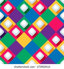 seamless pattern from paper rhombus on a colored background. 10 eps