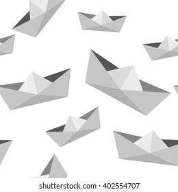 Seamless pattern with paper ships. Vector Illustration