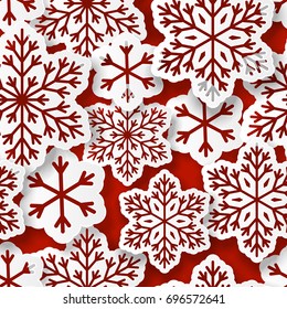 Seamless pattern with paper snowflakes