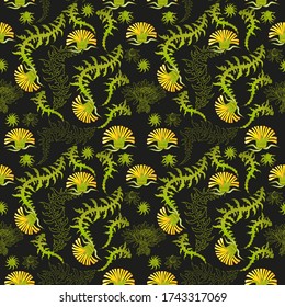 Nahtloses Muster für Papier und Textilien mit Lüstern. Ethnische und Natur, Blumen, Retro, Stammesdesign Element. Isolierter Vektorhintergrund.