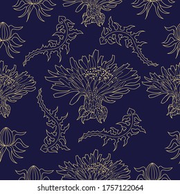 Patrón sin inconvenientes para el papel y los textiles con dientes de león. Étnica y natural, floral, retro, elemento de diseño tribal. Fondo vectorial aislado.