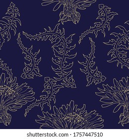 Patrón sin inconvenientes para el papel y los textiles con dientes de león. Étnica y natural, floral, retro, elemento de diseño tribal. Fondo vectorial aislado.