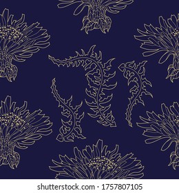 Patrón sin inconvenientes para el papel y los textiles con dientes de león. Étnica y natural, floral, retro, elemento de diseño tribal. Fondo vectorial aislado.